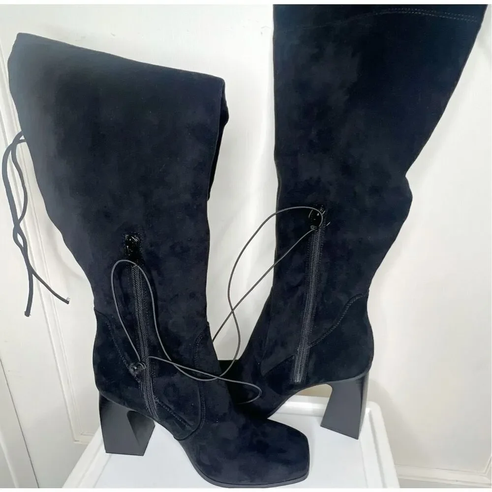Forever 21 Wide Fit Over The knee Faux Suede Boots New Size 7W